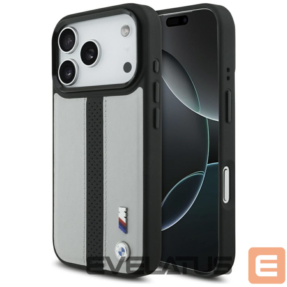Kitos prekės BMW BMW M Perforated Stripe Logo MagSafe Case for iPhone 17 Pro - Gray