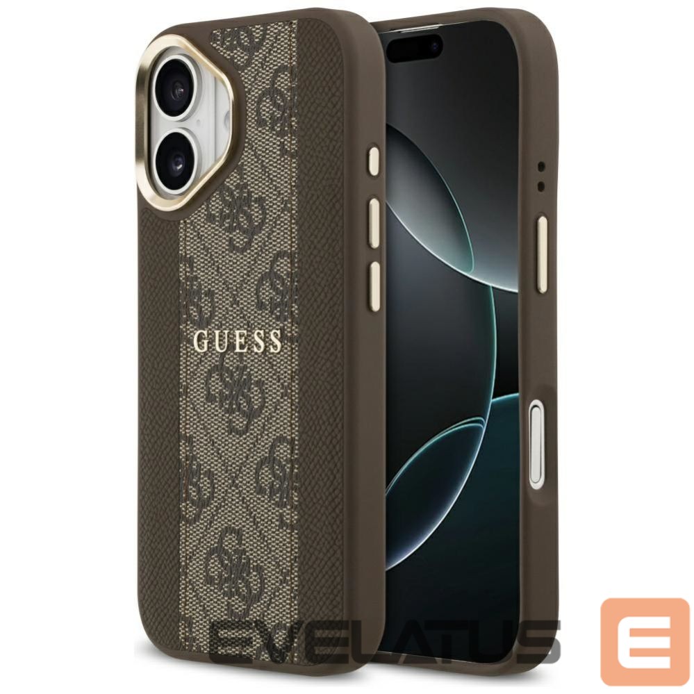 Kitos prekės Guess Guess 4G Stripe MagSafe case for iPhone 17 - brown