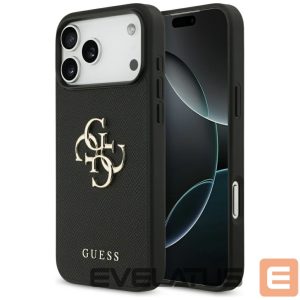 Kitos prekės Guess  Guess Grained Big 4G & Classic Logo case for iPhone 17 Pro Max - black 