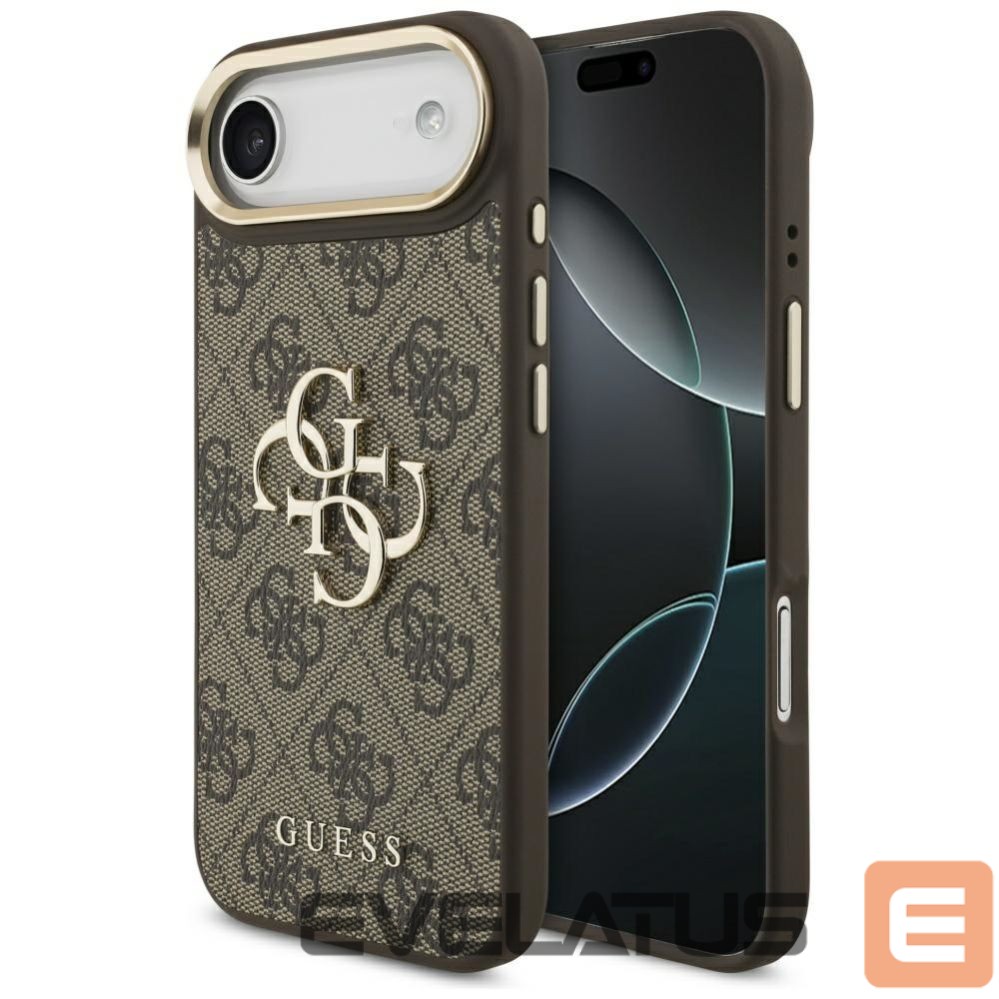 Kitos prekės Guess Guess 4G Big 4G Classic Logo Case for iPhone Air - Brown and Gold
