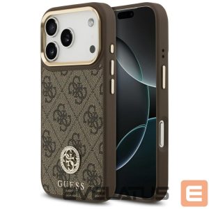 Kitos prekės Guess  Guess 4G Strass Logo MagSafe case for iPhone 17 Pro - brown 