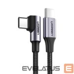Kabelis Ugreen  Ugreen US255 50125 USB-C (straight) / USB-C (angled) PD QC cable 60W 3A 2m - gray 