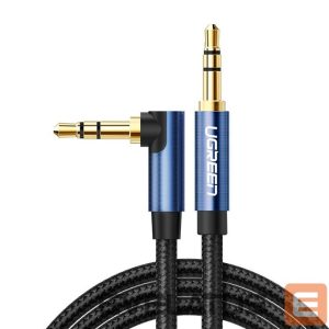 Kabelis Ugreen  Ugreen angled AUX cable 2 x mini jack 3.5 mm 1.5m blue (AV112) 