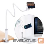 Automatinis laikiklis Ugreen  Ugreen universal holder stand phone holder tablet (up to 12cm wide) tripod lazy holder with flexible arm white (30488 LP113) White