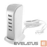 Adapteriai Dudao  Dudao 5x USB charger with built-in EU power cable white (A5EU) 