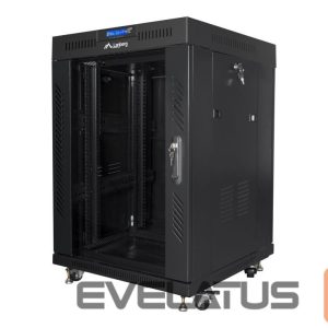 Serveriai Lanberg  Rack cabinet 19" free-standing 15U/600x600 (flat pack) with glass door lCD V2, black | 