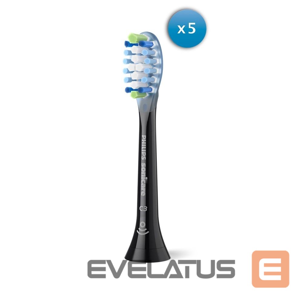 Dantų šepetėlis Philips | Toothbrush Heads | HX9045/88 Sonicare Premium Plaque Defence | Heads | For adults | Number of brush heads included 5 | Black