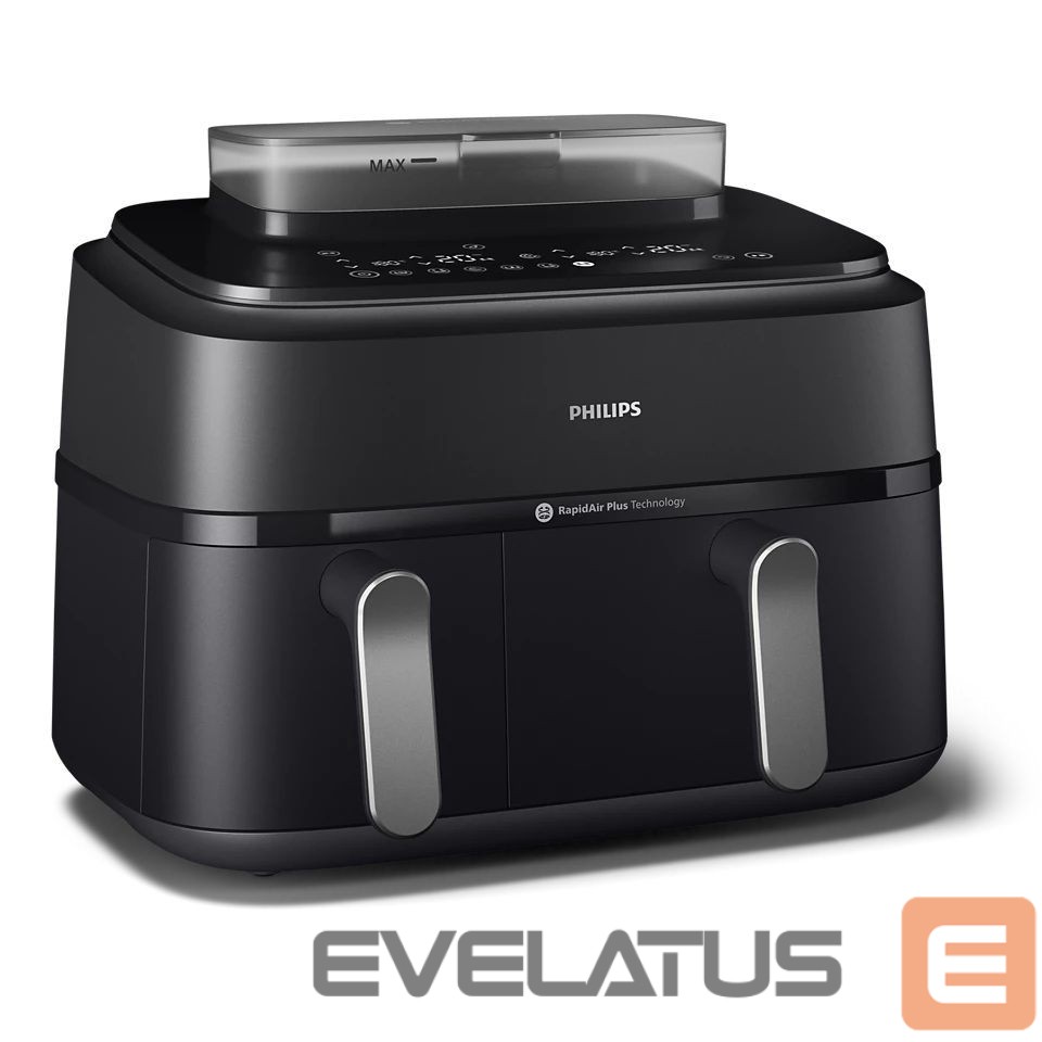 Stalo grotelės Philips | Dual Basket Airfryer | NA551/00 5000 Series | Power 2750 W | Capacity 9 L | RapidAir Plus and Air Steam | Black