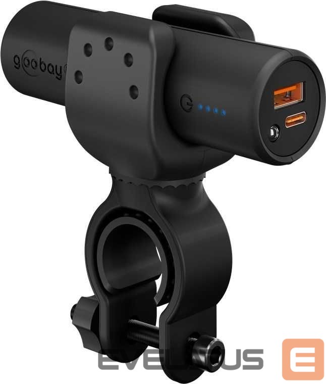 Išorinė baterija Goobay Bike Powerbank 5.0 with Reinforced Holder for Bicycle Handlebars | 60656 | 5000 mAh | Black