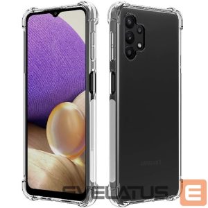 Nugarėlės dėklai Evelatus Samsung Galaxy A32 Military Shockproof Silicone Case TPU Transparent