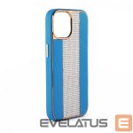 Nugarėlės dėklai iLike Apple iPhone 11 Diamonds and Leather Case Blue