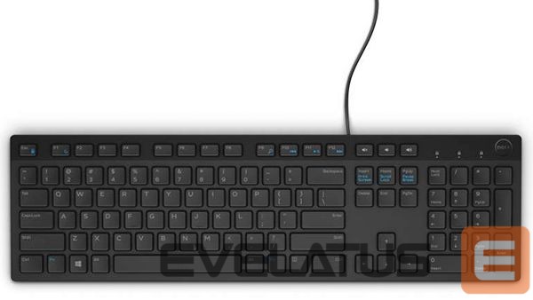 Kompiuterio klaviatūra Dell Keyboard KB216 Multimedia, Wired, NORD, Black