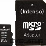 Kitas kompiuterio priedas Intenso  MEMORY MICRO SDHC 8GB C10/W/ADAPTER 3413460 