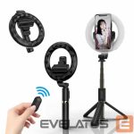 Selfie lazda Elight  L07 Professional Selfie Stick (length max 90cm) with Ring LED Light / Tripod / Shutter button 