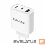 Adapteriai Evelatus  45W Max Fast Charger EU USB-C1/USB-C1/USB-A - RCE-4501ACCL White