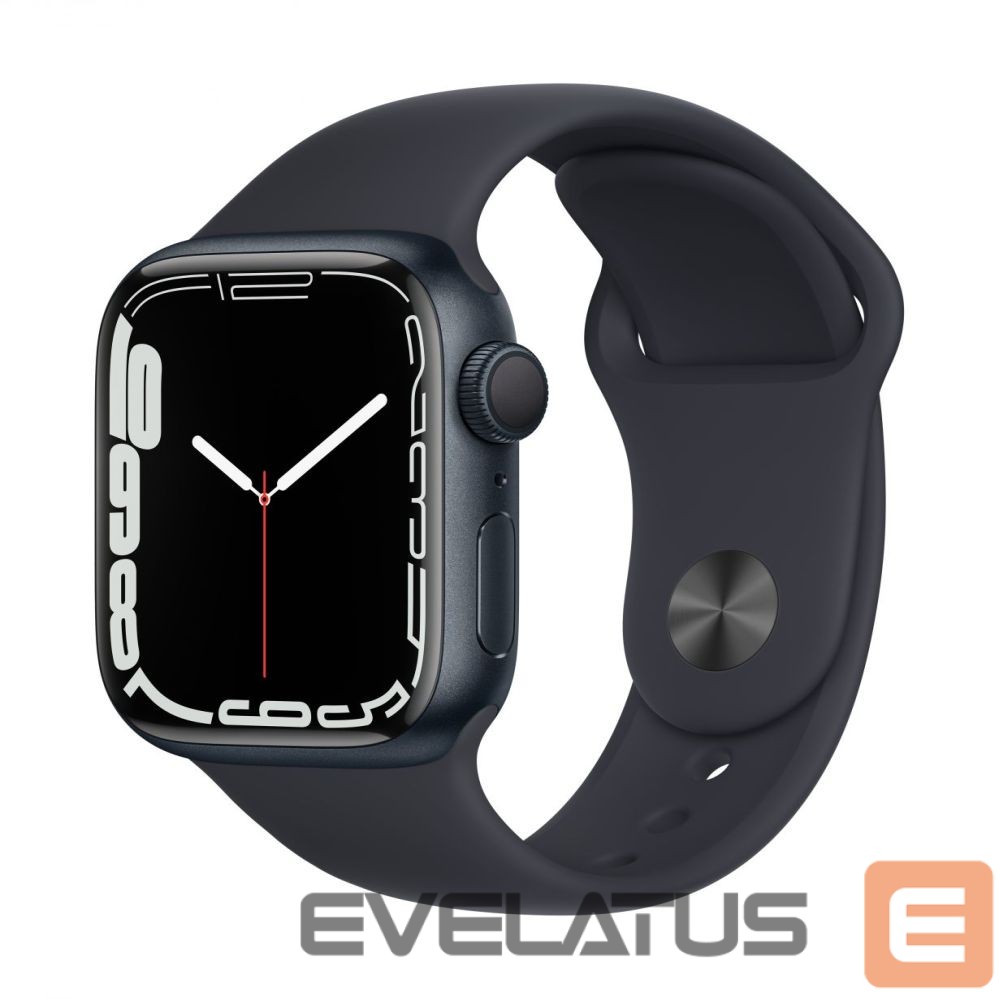 Išmanusis laikrodis Apple Watch Series 7 GPS, 41mm Midnight Aluminium Case with Sport Band - Regular Midnight