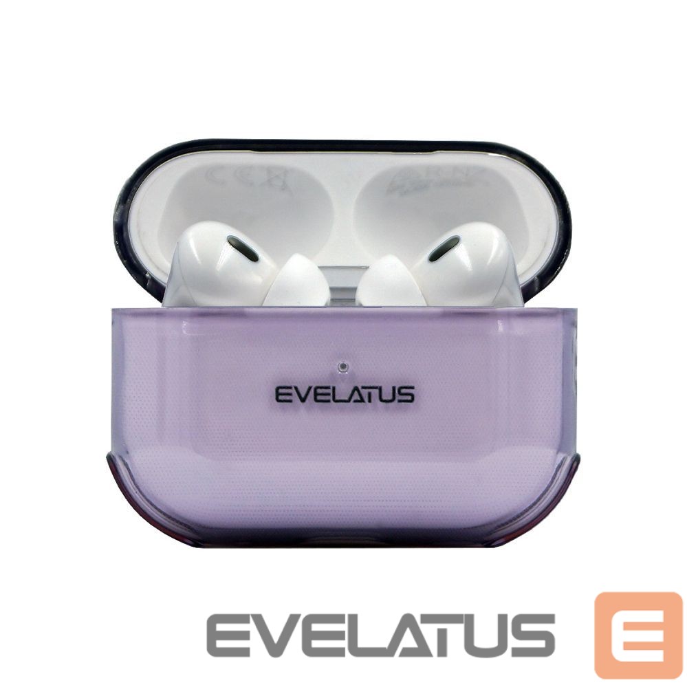 Dėklai ausinėms Evelatus Apple AirPods Pro 2 TPU Protective Case Transparent Purple
