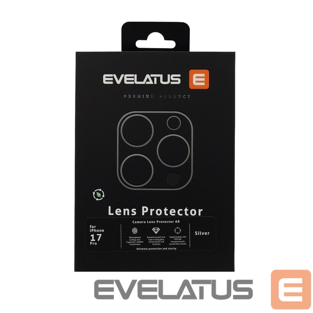 Apsauginiai stiklai Evelatus Apple iPhone 17 Pro Full body camera lens protection premium Silver