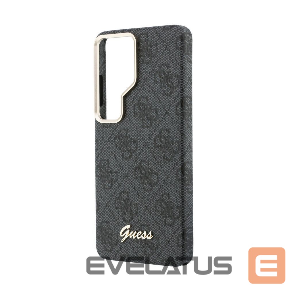 Universalus knygutės dėklas Guess Samsung Galaxy S26 Ultra PU 4G Script Metal Logo With MagSafe Case Black