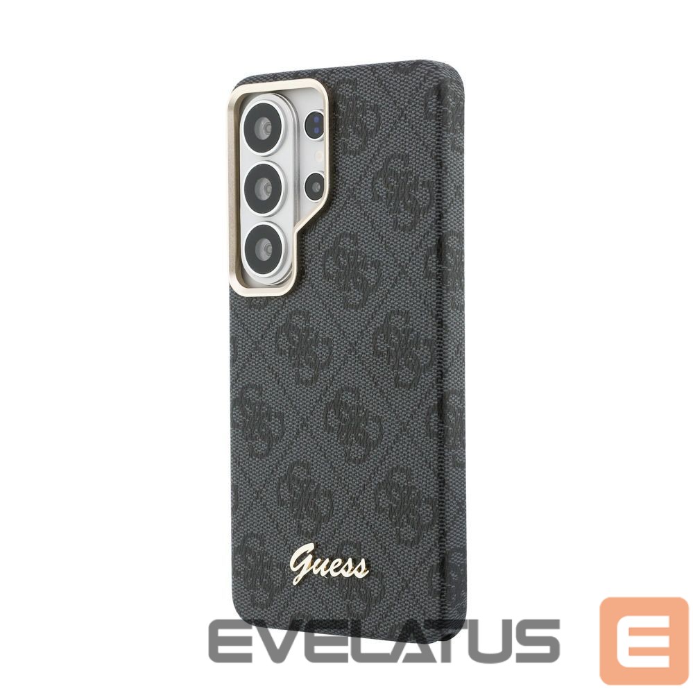 Universalus knygutės dėklas Guess Samsung Galaxy S26 Ultra PU 4G Script Metal Logo With MagSafe Case Black