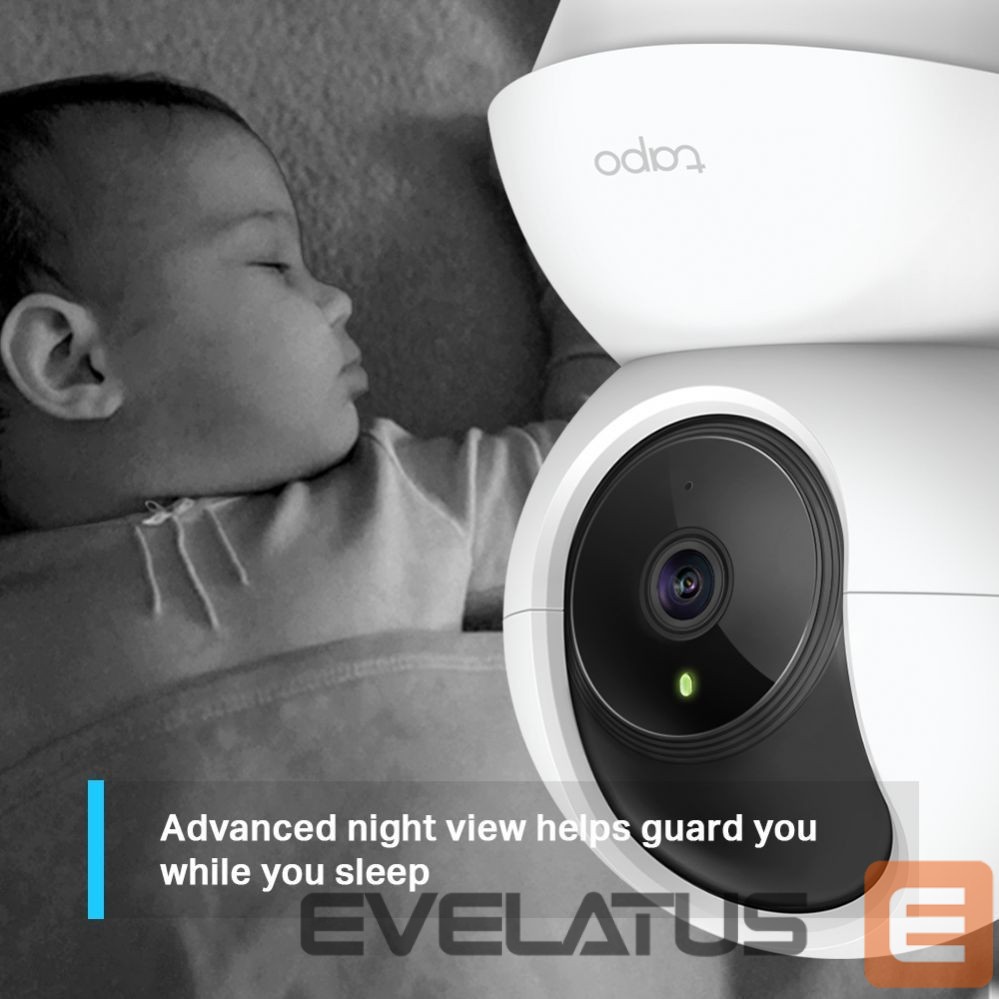 Internetinė kamera TP-Link Pan/Tilt Home Security Wi-Fi Camera Tapo C200 4mm/F/2.4, Privacy Mode, Sound and Light Alarm, Motion Detection and Notifications, H.264, Micro SD, Max. 128 GB
