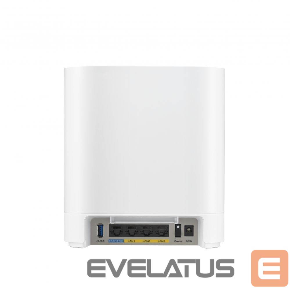 Maršrutizatoriai Asus Wifi 6 802.11ax Tri-band Business Mesh System EBM68 (2-Pack) 802.11ax, 4804 Mbit/s, 10/100/1000 Mbit/s, Ethernet LAN (RJ-45) ports 3, MU-MiMO No, No mobile broadband, Antenna type Internal, White