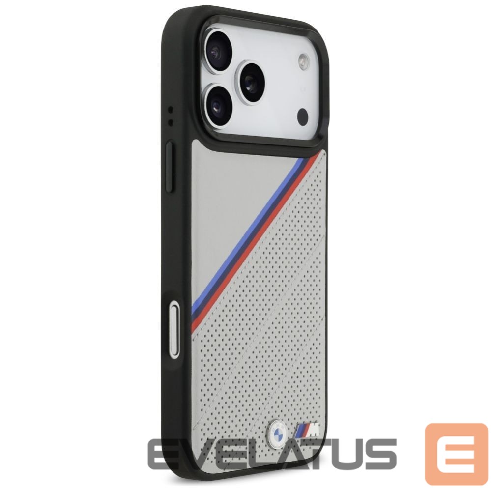 Kitos prekės BMW BMW M Tricolor Metal Logo MagSafe Case for iPhone 17 Pro Max - Gray