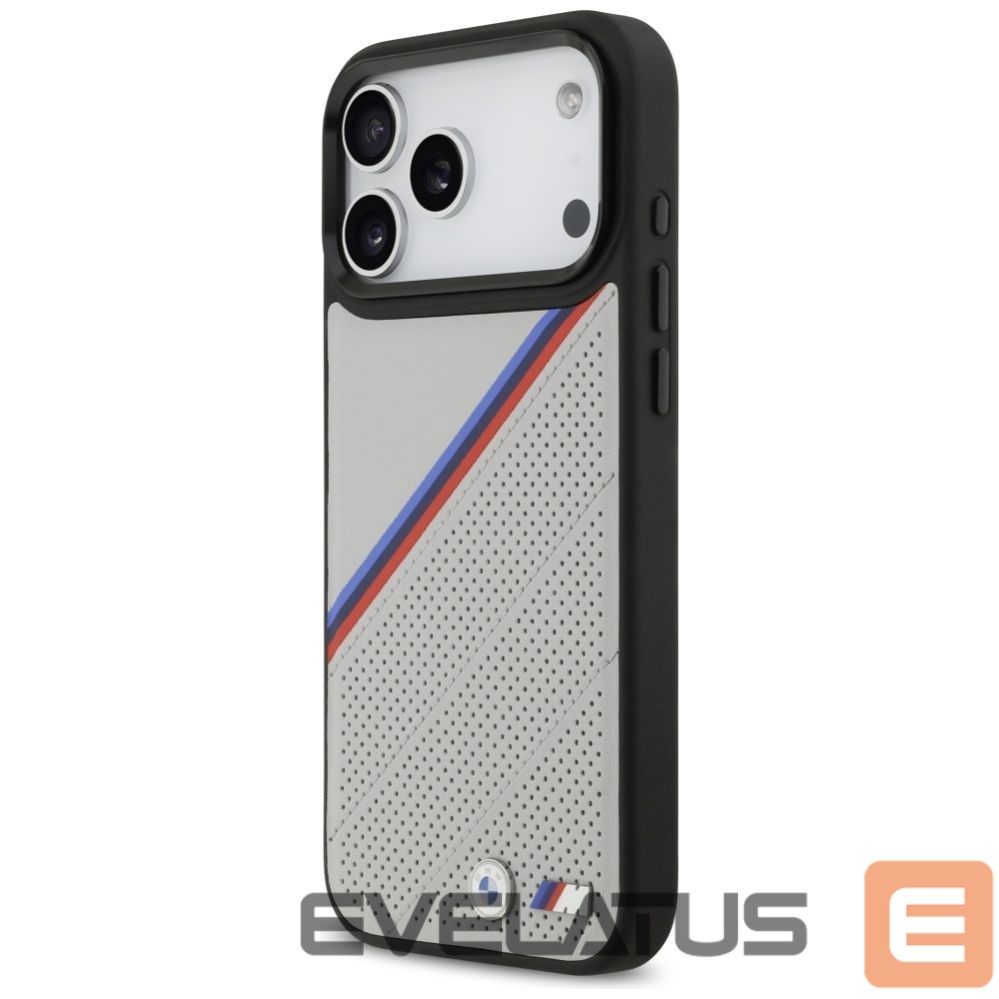 Kitos prekės BMW BMW M Tricolor Metal Logo MagSafe Case for iPhone 17 Pro Max - Gray