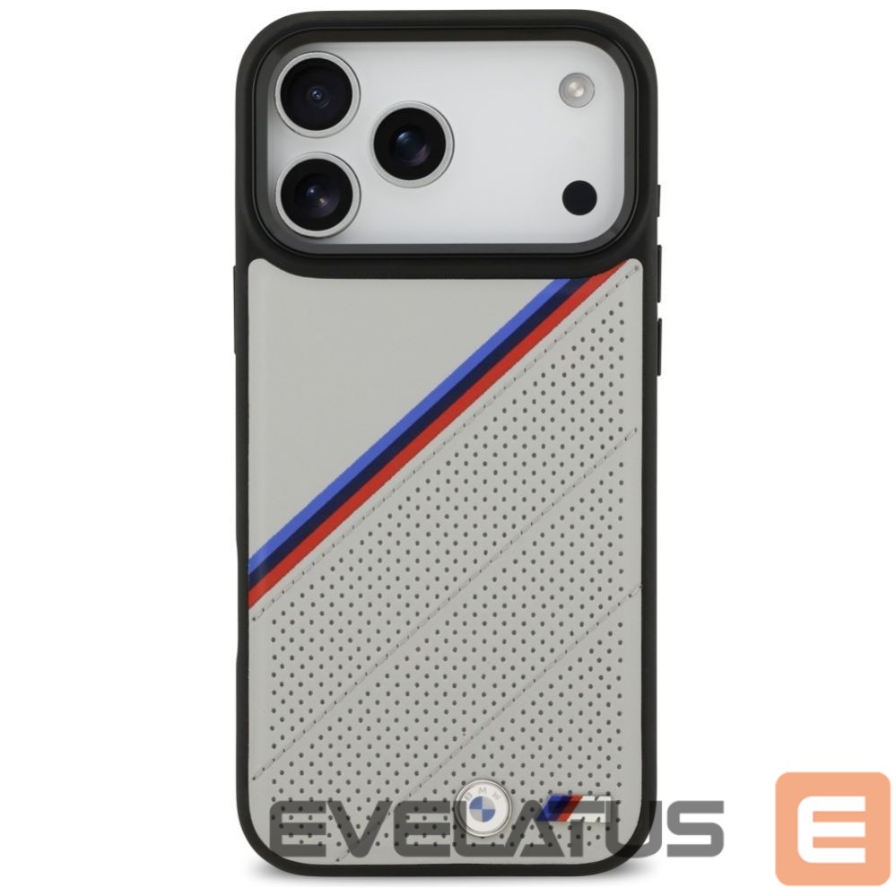 Kitos prekės BMW BMW M Tricolor Metal Logo MagSafe Case for iPhone 17 Pro Max - Gray