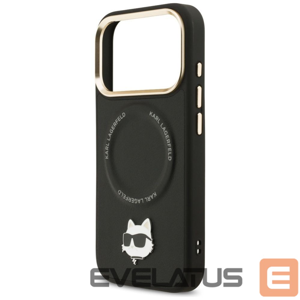 Kitos prekės Karl Lagerfeld Karl Lagerfeld Big Strap Choupette Metal Logo MagSafe Case for iPhone 17 Pro Max - Black