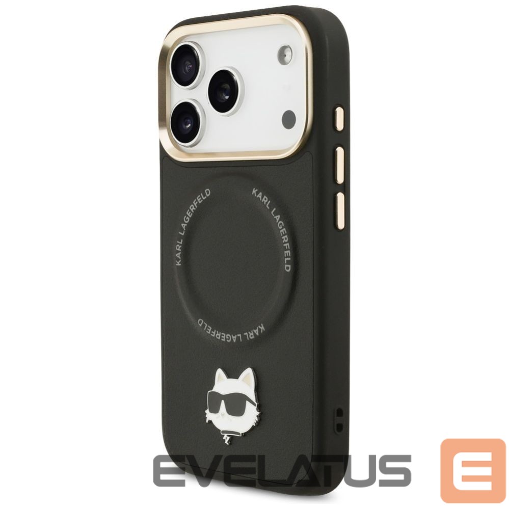 Kitos prekės Karl Lagerfeld Karl Lagerfeld Big Strap Choupette Metal Logo MagSafe Case for iPhone 17 Pro Max - Black