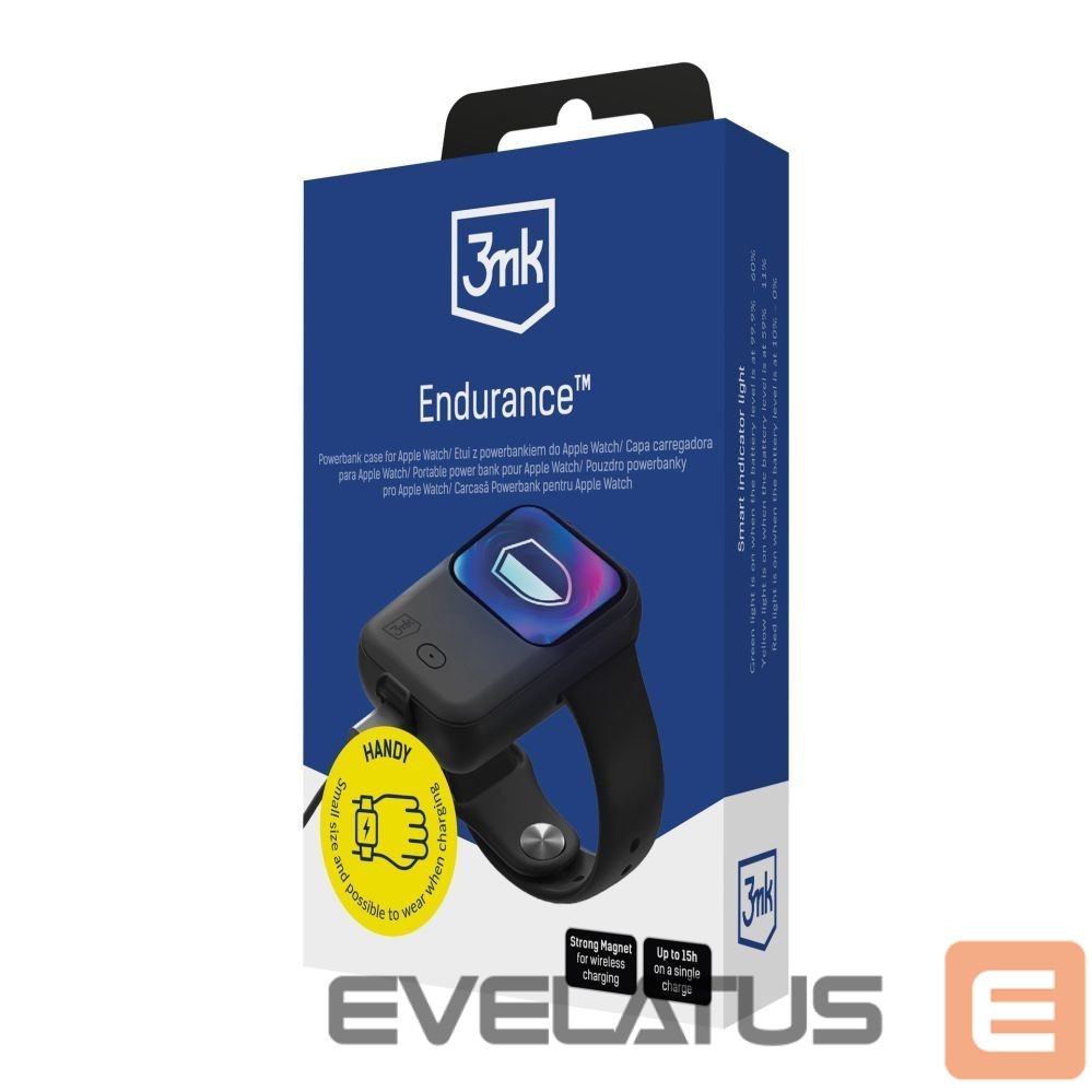 Kitos prekės 3MK 3mk Endurance Powerbank for Apple Watch 44 mm / 45 mm 2.5W 1200mAh USB-C - black