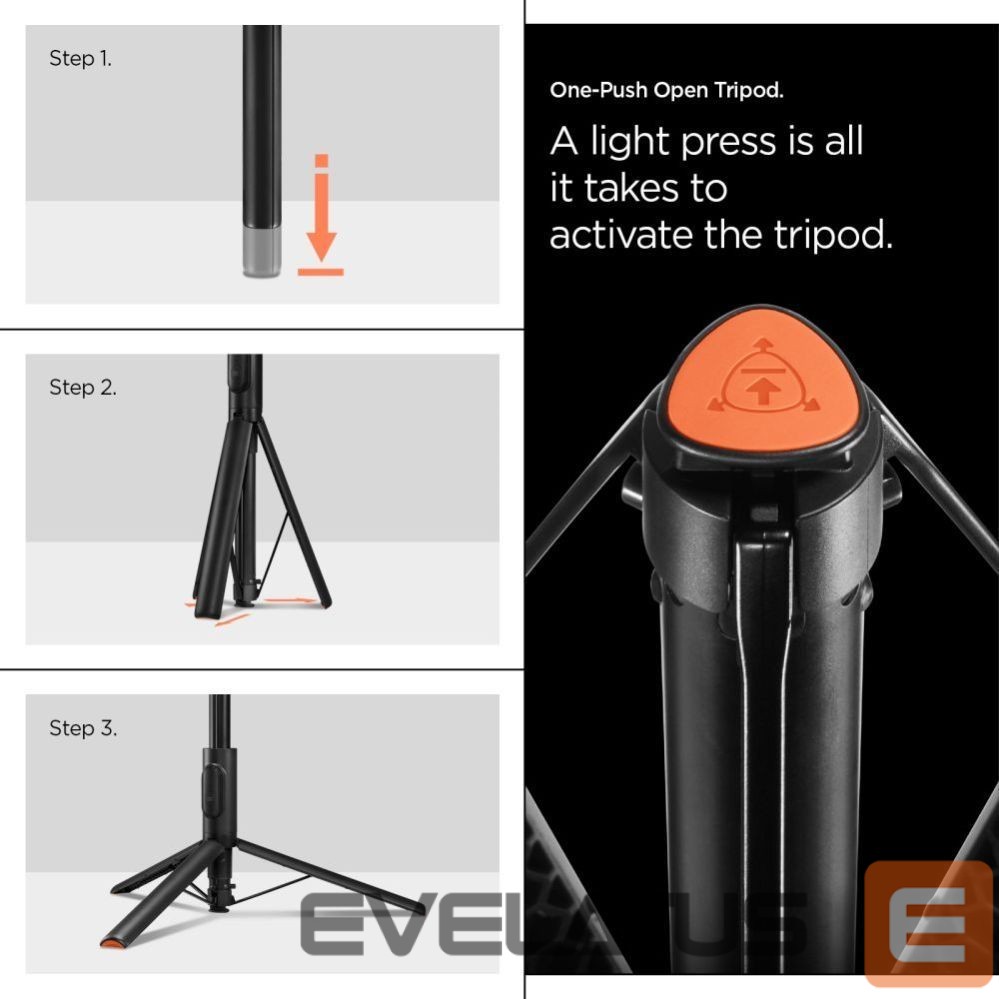 Kitos prekės Spigen Spigen S541W Bluetooth Selfie Stick - Black