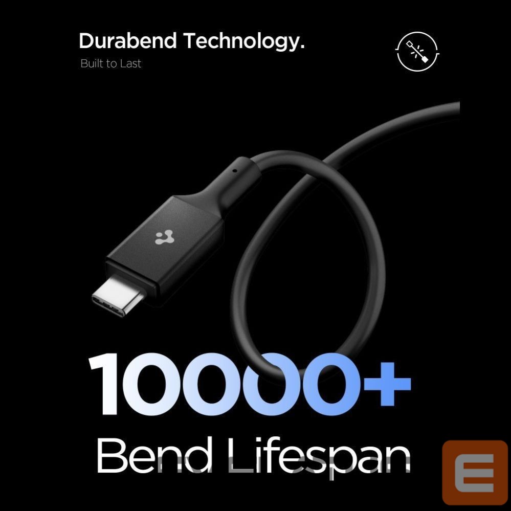 Kitos prekės Spigen Spigen Essential EB24012CC USB-C / USB-C 240W 120cm Cable - Black