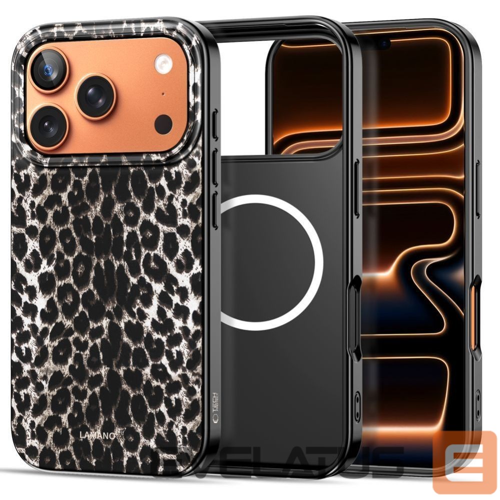Kitos prekės Tech-Protect Tech-Protect Lamano MagSafe case for iPhone 17 Pro Max - black and brown