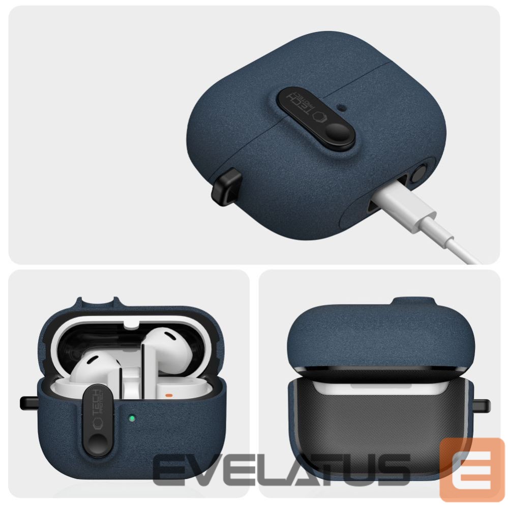Kitos prekės Tech-Protect Tech-Protect Slim Hook Case for Samsung Galaxy Buds 3 / 3 FE / 3 Pro - Navy Blue
