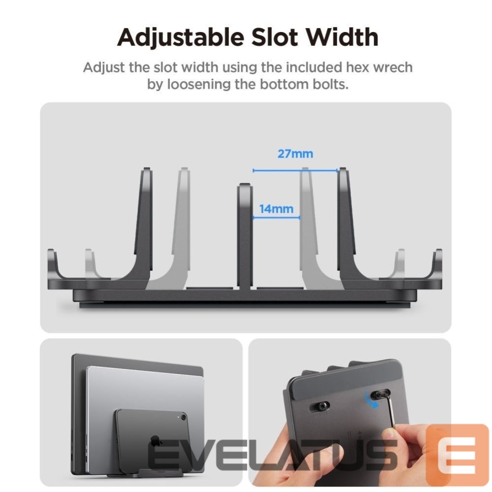 Kitos prekės Spigen Spigen LD208S4 Desk Organizer for Laptops, Tablets, Smartphones, Keyboards - Gray