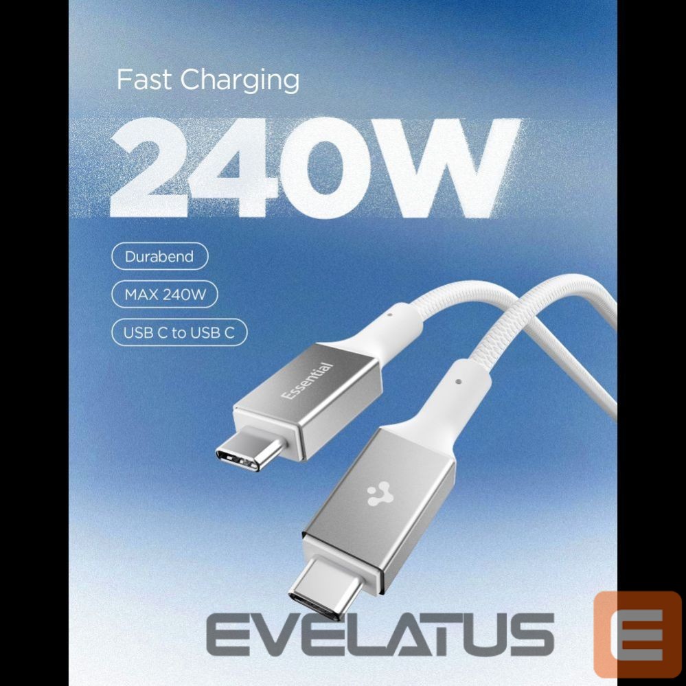 Kitos prekės Spigen Spigen Essential EB24015CC USB-C / USB-C 240W Cable 150cm - White