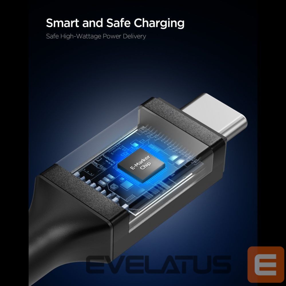 Kitos prekės Spigen Spigen Essential EB10015CC USB-C / USB-C 100W 150cm Cable - Black