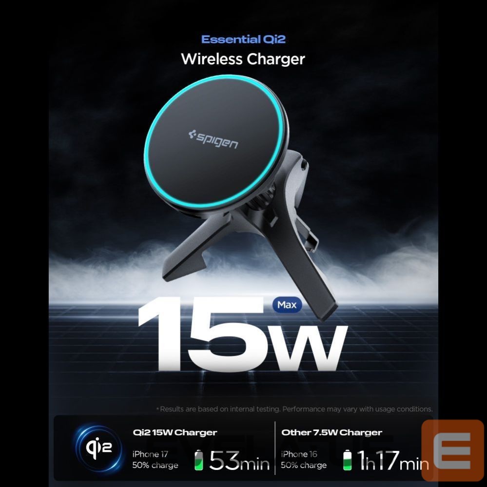 Kitos prekės Spigen Spigen EV15MAQ Essential Qi2 MagSafe Car Air Vent Holder - Black