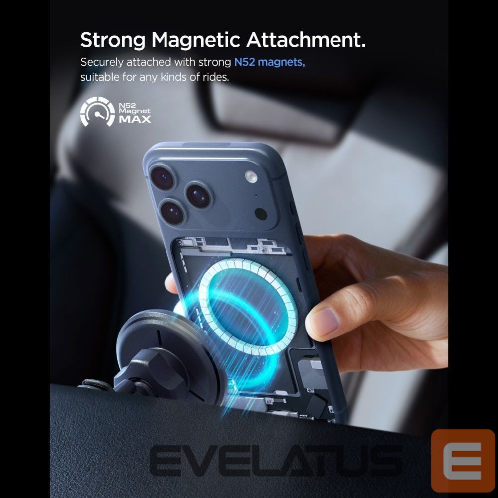 Kitos prekės Spigen Spigen EV15MAQ Essential Qi2 MagSafe Car Air Vent Holder - Black