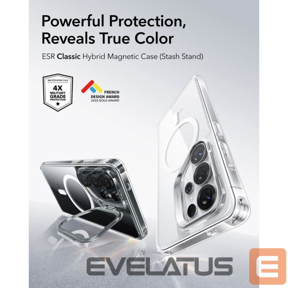 Kitos prekės ESR ESR Classic Hybrid Kickstand MagSafe Case for Samsung Galaxy S26 Ultra - Clear