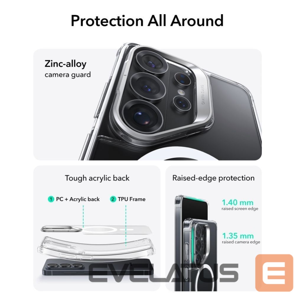 Kitos prekės ESR ESR Classic Hybrid Kickstand MagSafe Case for Samsung Galaxy S26 Ultra - Clear
