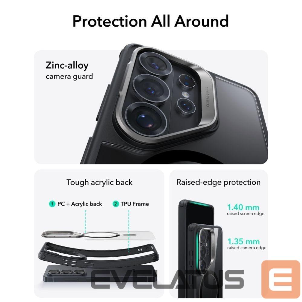 Kitos prekės ESR ESR Classic Hybrid Kickstand MagSafe Case for Samsung Galaxy S26 Ultra - Clear Black
