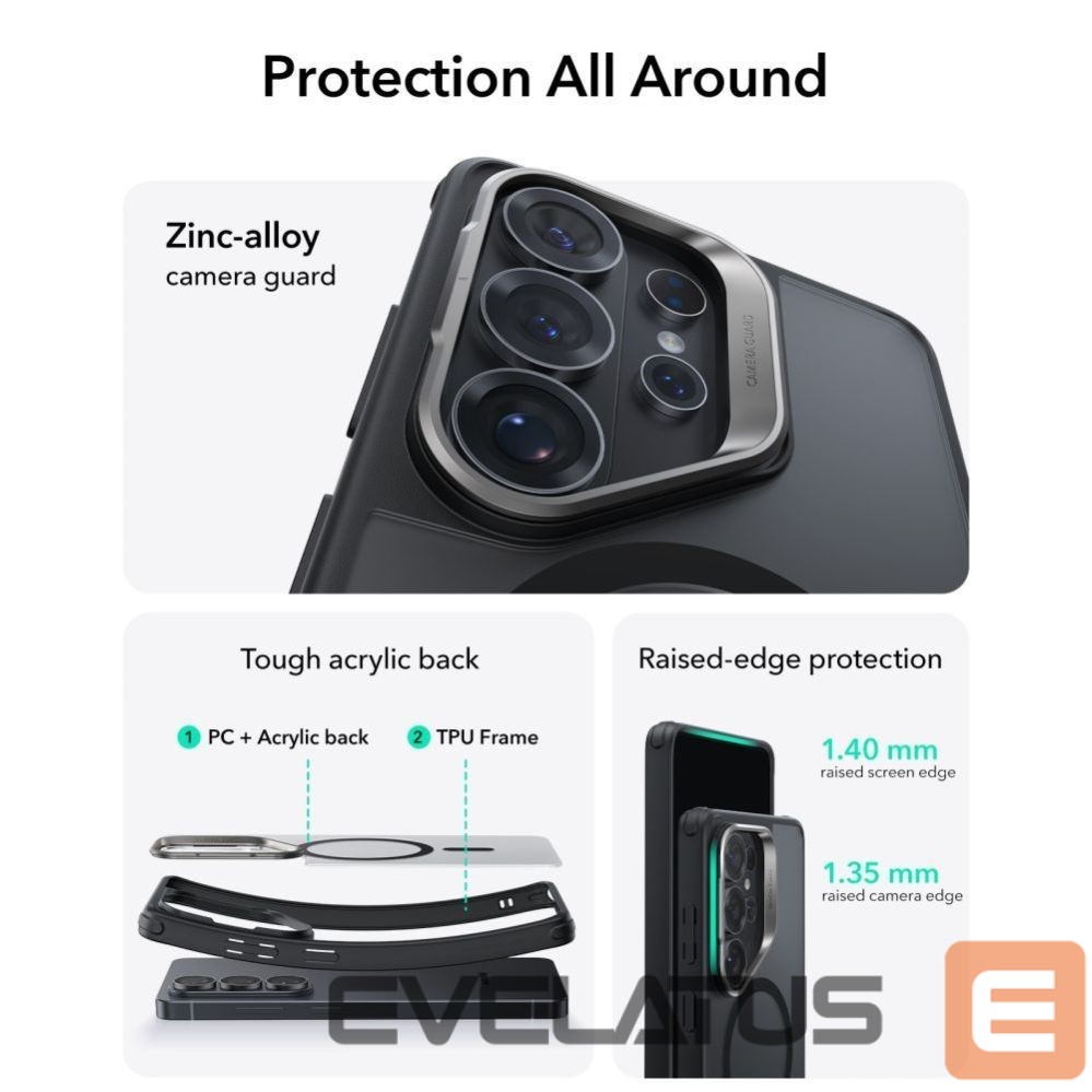 Kitos prekės ESR ESR Classic Hybrid Kickstand MagSafe Case for Samsung Galaxy S26 Ultra - Black