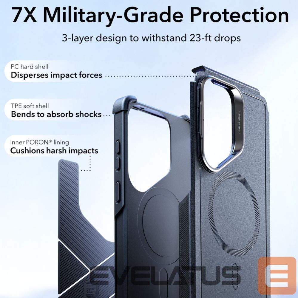 Kitos prekės ESR ESR Cyber Tough Kickstand MagSafe Case for Samsung Galaxy S26 Ultra - Black