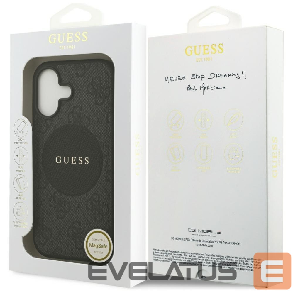 Kitos prekės Guess Guess 4G Circle Classic Logo MagSafe case for iPhone 17 - black