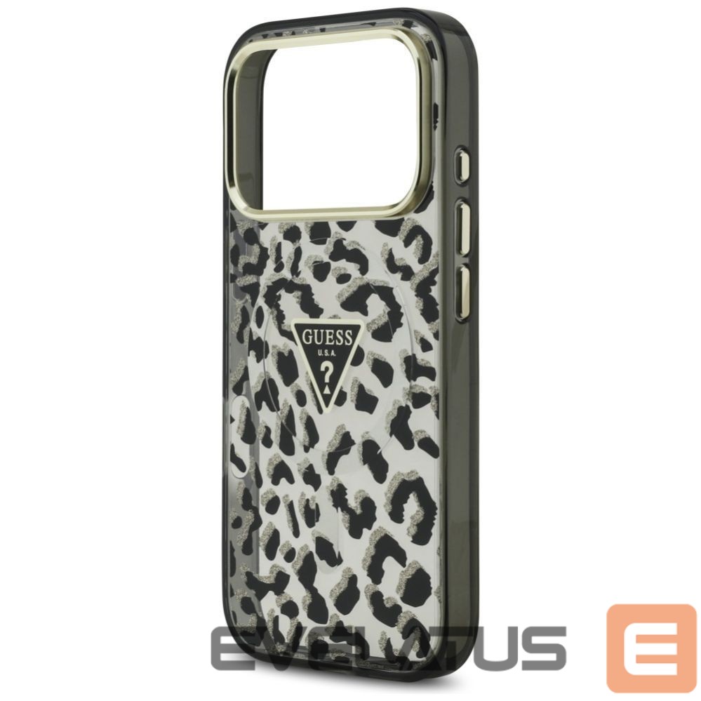 Kitos prekės Guess Guess Leopard Glitter MagSafe Case for iPhone 17 Pro - Black