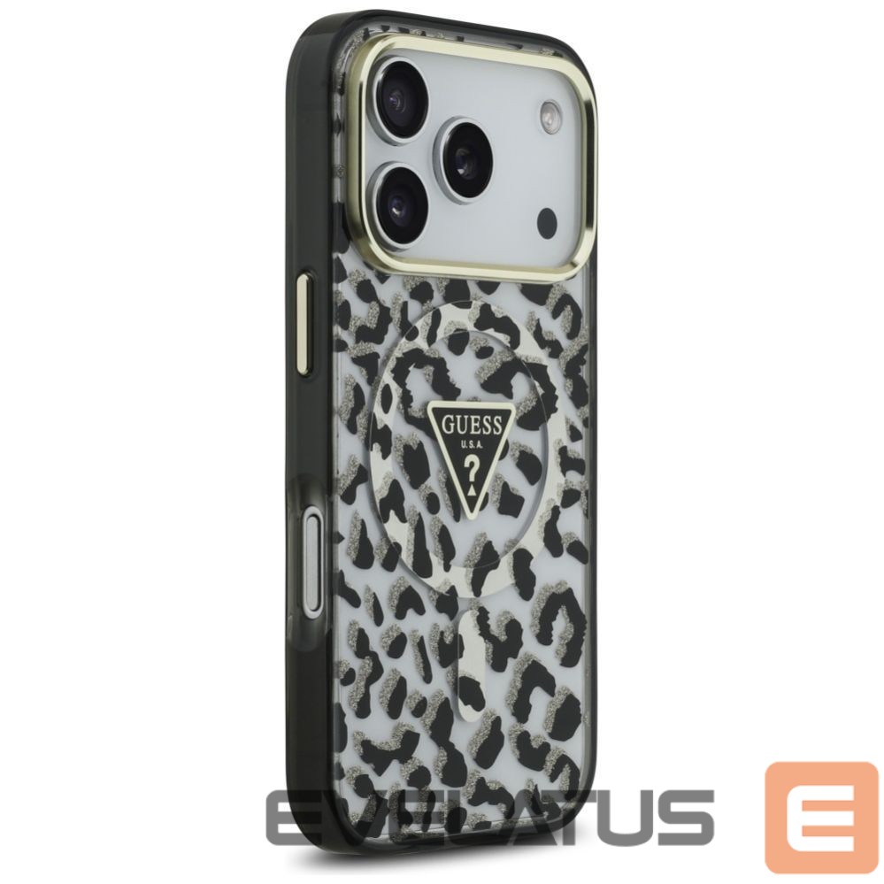 Kitos prekės Guess Guess Leopard Glitter MagSafe Case for iPhone 17 Pro - Black