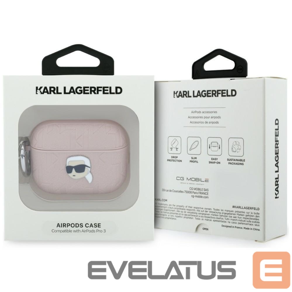 Kitos prekės Karl Lagerfeld Karl Lagerfeld Monogram Karl Head Case for AirPods Pro 3 - Pink